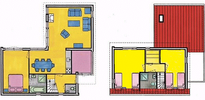 Indeling 6 persoons vakantiewoning Kijkduin